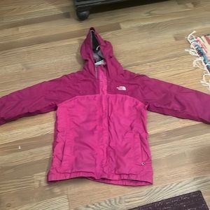 Girls north face rain jacket